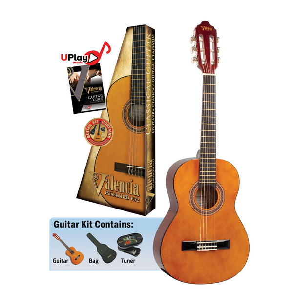 Valencia 100 Series 1/2 Size Classical Nylon Guitar Kit