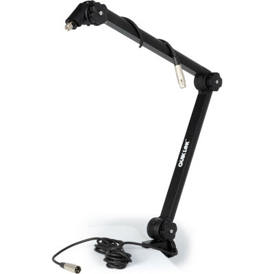 QuikLok A/26 BK Microphone desk arm with mic cable for studio applications - Black