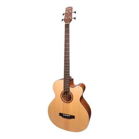 ACOUSTIC CUTAWAY BASS GUITAR SPRUCE TOP MAHOGANY BACK AND SIDES ACUS-4 PREAMP/TUNER ROSEWOOD FRETBOARD AND BRIDGE AND CHROME DIECAST MACHINE HEADS WIT